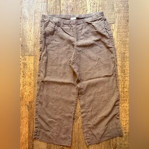 J.Jill Brown Pull-On Linen Pants Size S